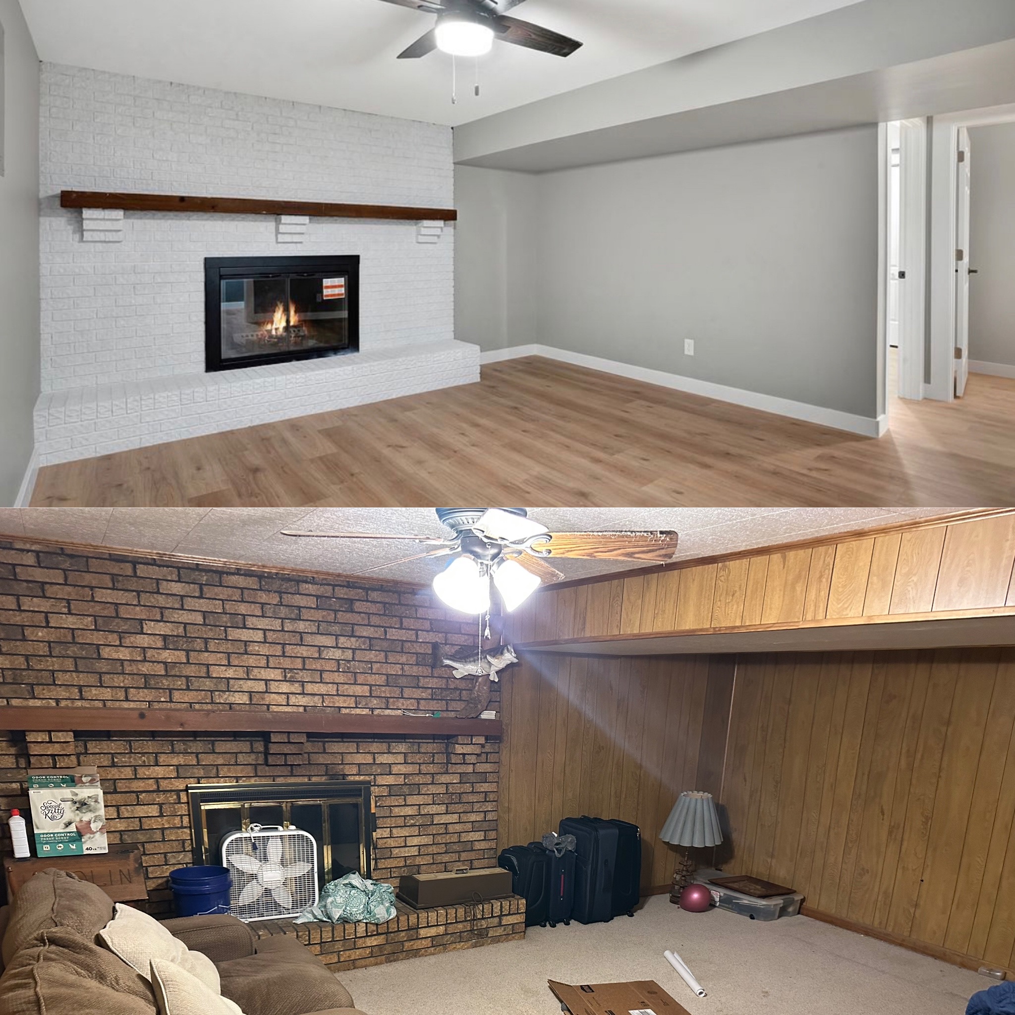 Living Room Renovation Before and After